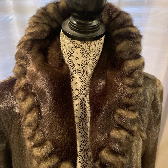 Brown Mink Faux Fur Coat - Picture 4 of 9